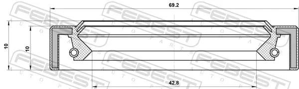 Retén de salida trasero de la caja de transferencia 95IAS44691010X Febest