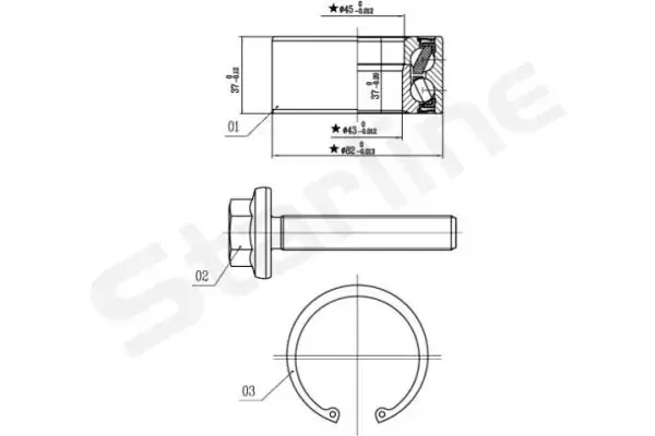 Cojinete de cubo delantero/trasero LO01356 Starline