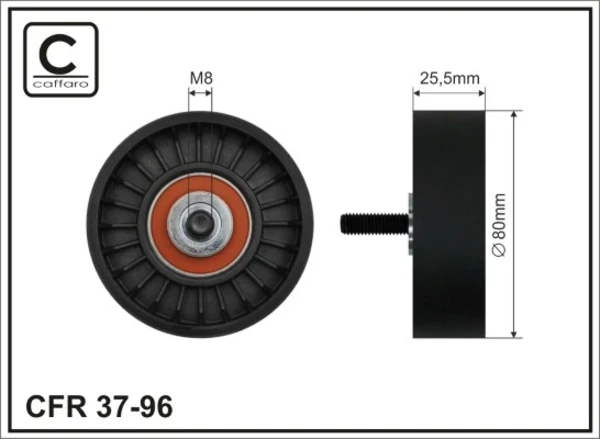 3796 Caffaro rodillo, correa trapecial poli v