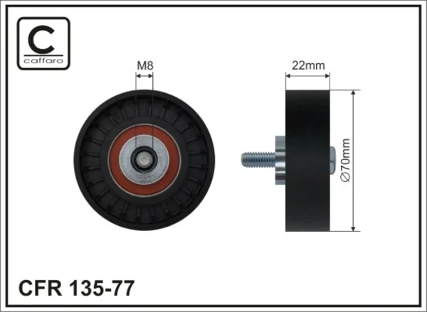 13577 Caffaro rodillo, correa trapecial poli v
