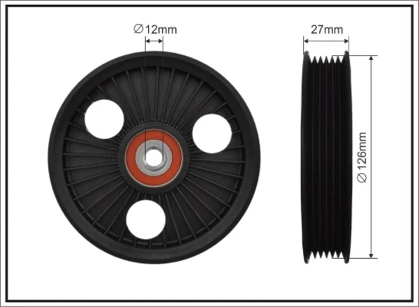 Rodillo, correa trapecial poli V Dodge Caravan SE (RS)