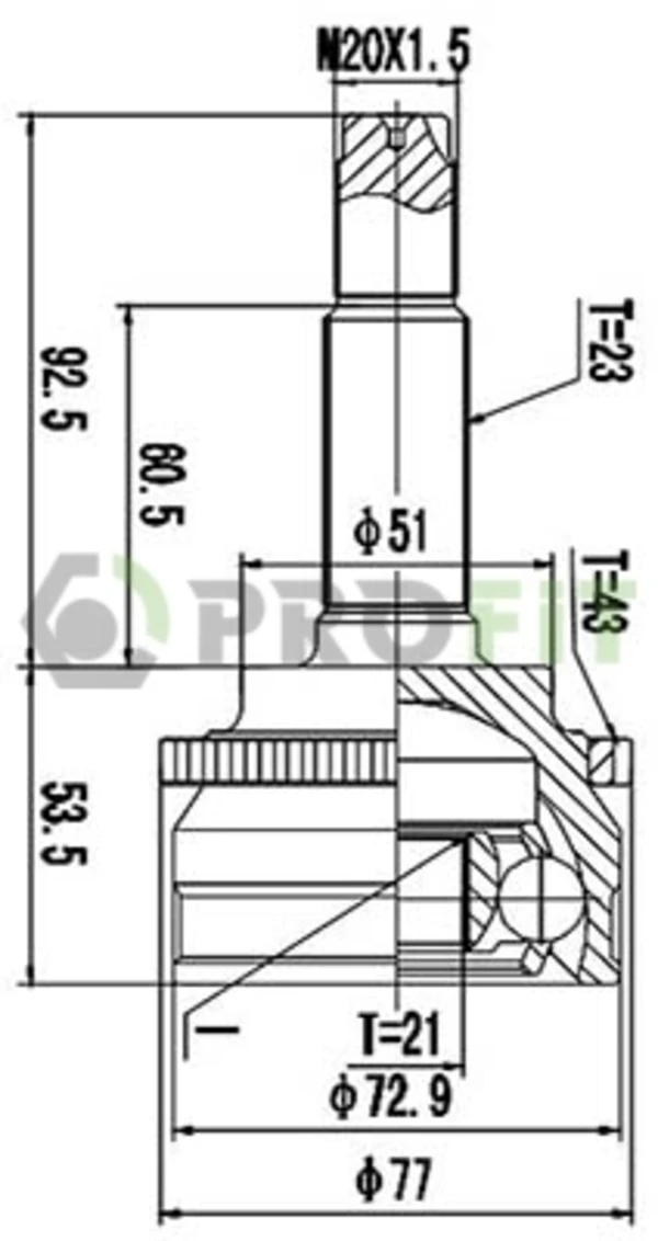 Junta homocinética exterior delantera Chery QQ6 (S21)