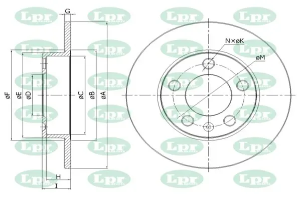 Disco de freno trasero A1441P LPR
