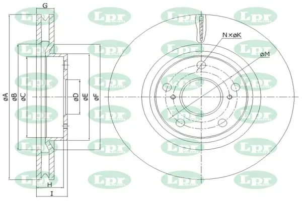 Disco de freno T2032V LPR