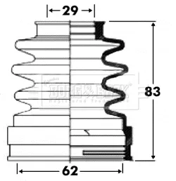 Fuelle de semieje delantero interior BCB2897 Borg&beck