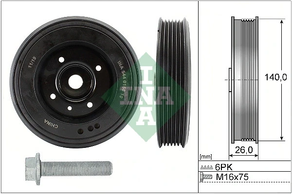 Perno de la polea del cigüeñal Audi A7 Sportback (4GA, 4GF)