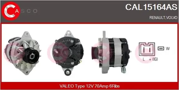 Alternador CAL15164AS Casco