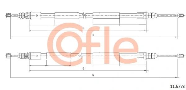 Cable de freno de mano, kit de coche COFLE 116773
