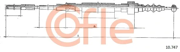 Cable de freno de mano trasero derecho/izquierdo 10747 Cofle