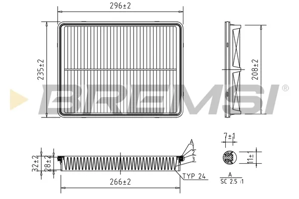Filtro de aire FA1695 Bremsi