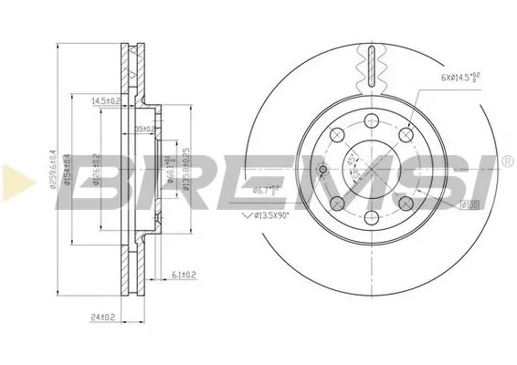 Disco de freno CD7131V Bremsi