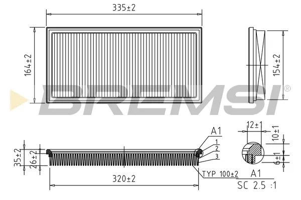 Filtro de aire FA2067 Bremsi