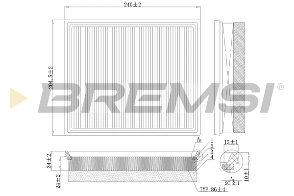 FA0213 Bremsi filtro de aire