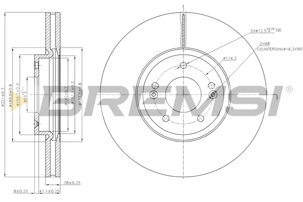 Disco de freno CD7631V Bremsi