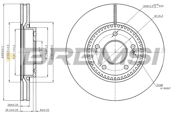 Disco de freno CD7630V Bremsi