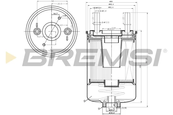 Filtro de combustible FE0791 Bremsi