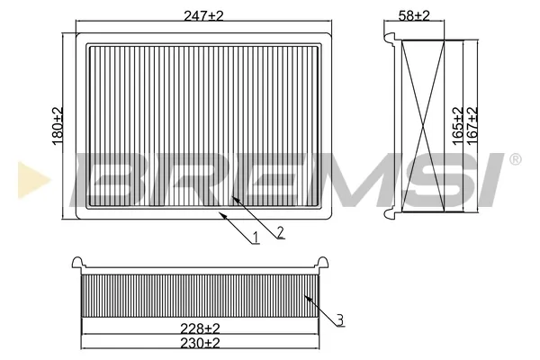Filtro de aire FA1650 Bremsi