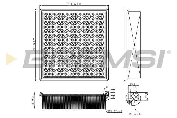 Filtro de aire FA1171 Bremsi