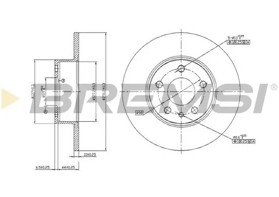 Disco de freno trasero CD6067S Bremsi