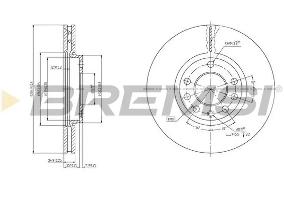 Disco de freno CD7191V Bremsi