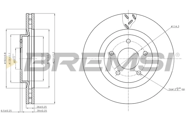 Disco de freno CD7624V Bremsi