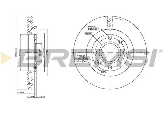 Disco de freno CD7140V Bremsi