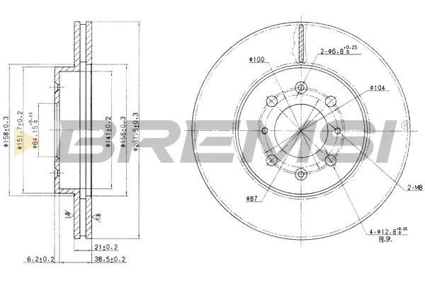Disco de freno CD7510V Bremsi