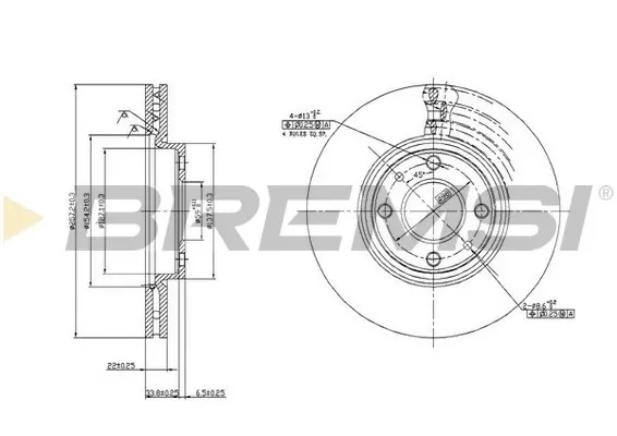 Disco de freno CD6762V Bremsi
