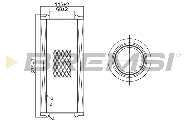 Filtro de aire FA0643 Bremsi