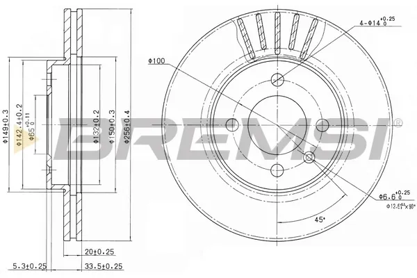 Disco de freno CD6207V Bremsi