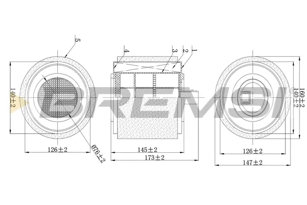 Filtro de aire FA0625 Bremsi