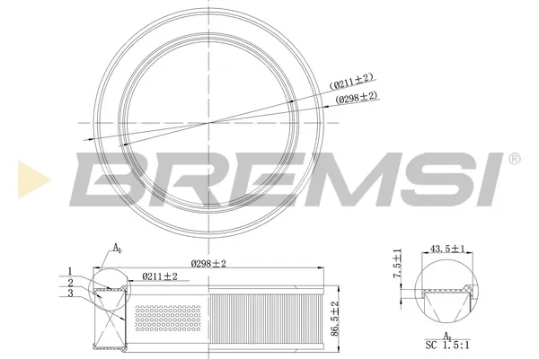 Filtro de aire FA2072 Bremsi
