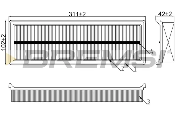 Filtro de aire FA0615 Bremsi