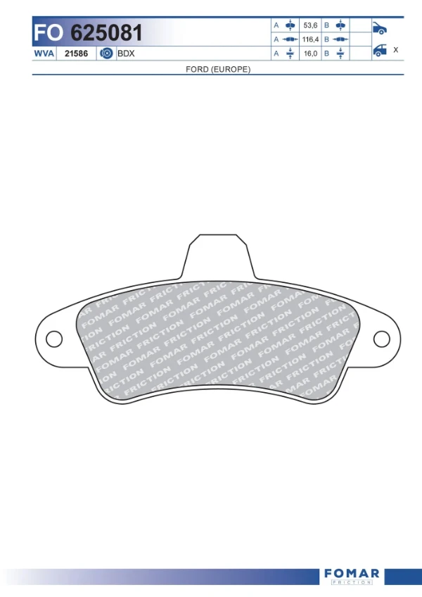 Pastillas de freno traseras Ford Mondeo 2 (BFP)