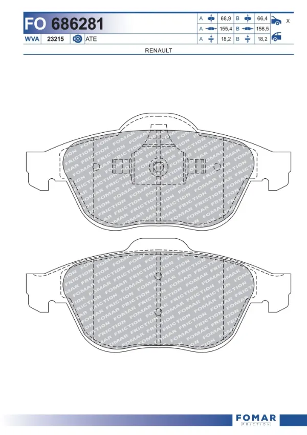 Pastillas delanteras para Renault Laguna II BG0, BG1