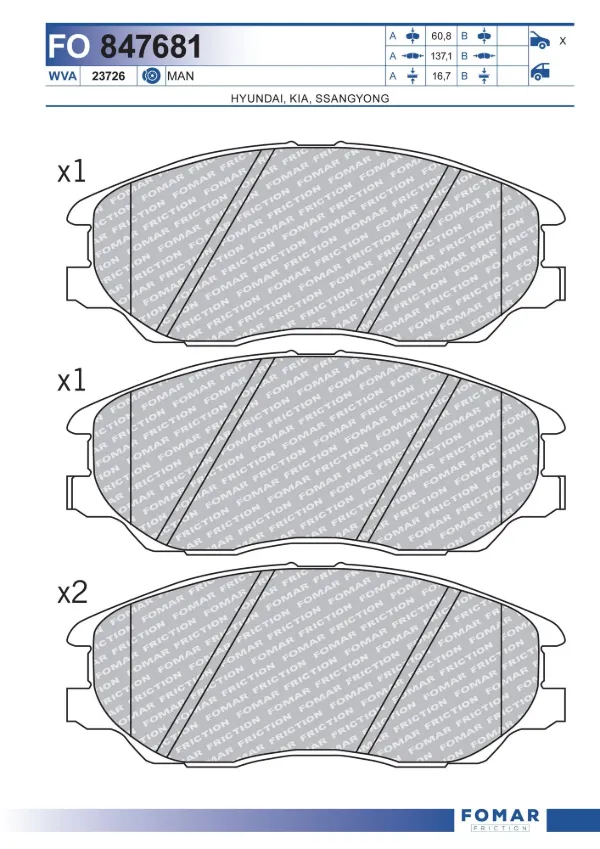 Pastillas de freno SsangYong Rodius 