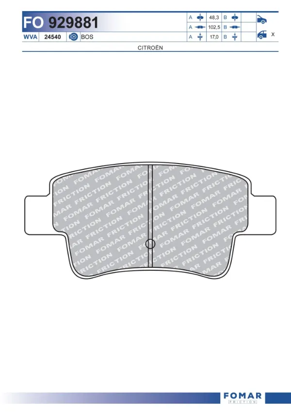 Pastillas traseras para Citroen C4 GRAND PICASSO I UA