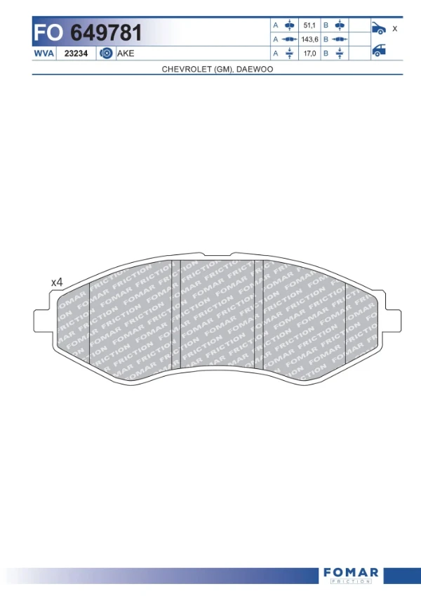 Pastillas de freno delanteras Opel Kadett E (33, 34, 43, 44)