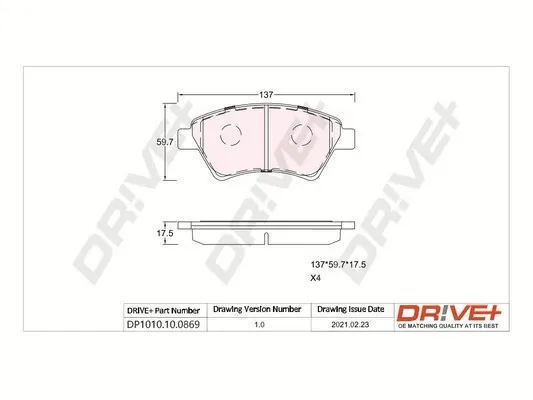 Pastillas de freno DP1010100869 Dr!ve+