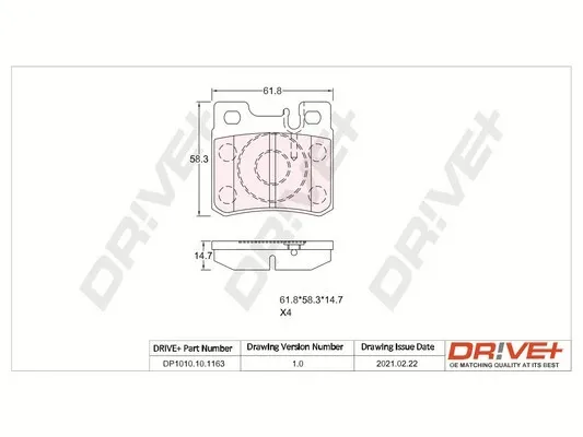 Pastillas de freno traseras DP1010101163 Dr!ve+