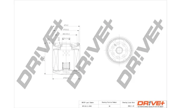 Filtro de aceite DP1110110181 Dr!ve+