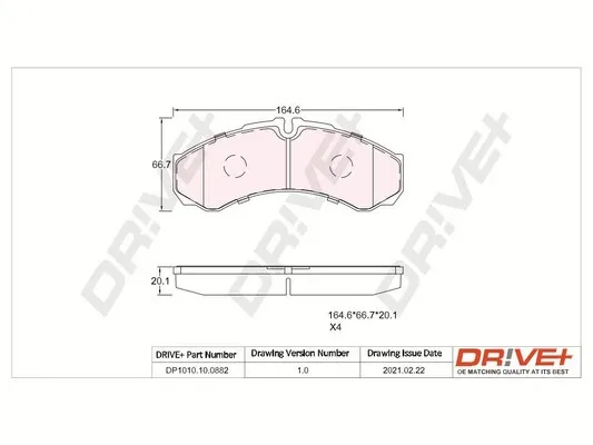 Pastillas de freno DP1010100882 Dr!ve+
