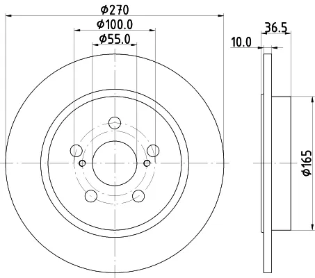 Disco de freno trasero 4243102270 Toyota