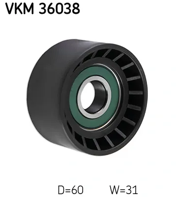 Polea tensora auxiliar de la correa poly V SKF VKM36038