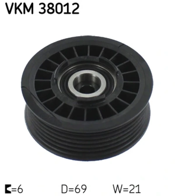 VKM 38012 SKF polea inversión / guía, correa poli v