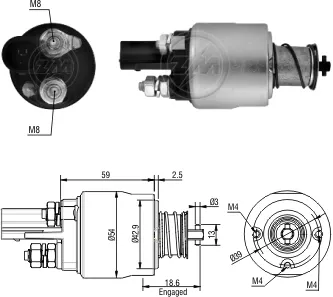 Solenoide de arranque Volkswagen Golf V