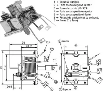 Solenoide de arranque ZM904 ZM