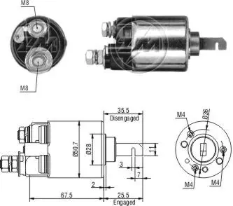 Solenoide de arranque Honda Accord III