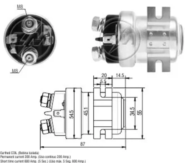 Solenoide de arranque Fiat/Alfa/Lancia 141006502400
