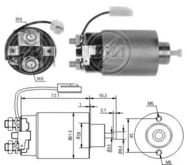 Interruptor magnético, estárter Hyundai H100 (P)